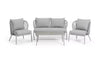 Virasat Outdoor Sofa Set 2 Seater, 2 Single Seater and 1 Center Table Set (Light Silver) Braided & Rope-VIRASAT FURNITURE & FURNISHING