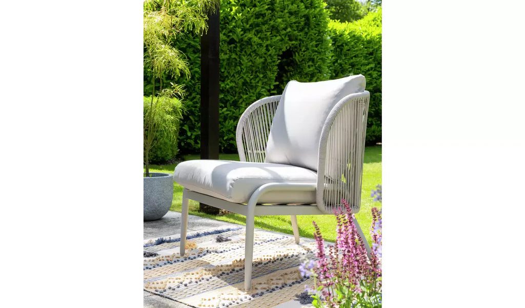 Virasat Outdoor Sofa Set 2 Seater, 2 Single Seater and 1 Center Table Set (Light Silver) Braided & Rope-VIRASAT FURNITURE & FURNISHING