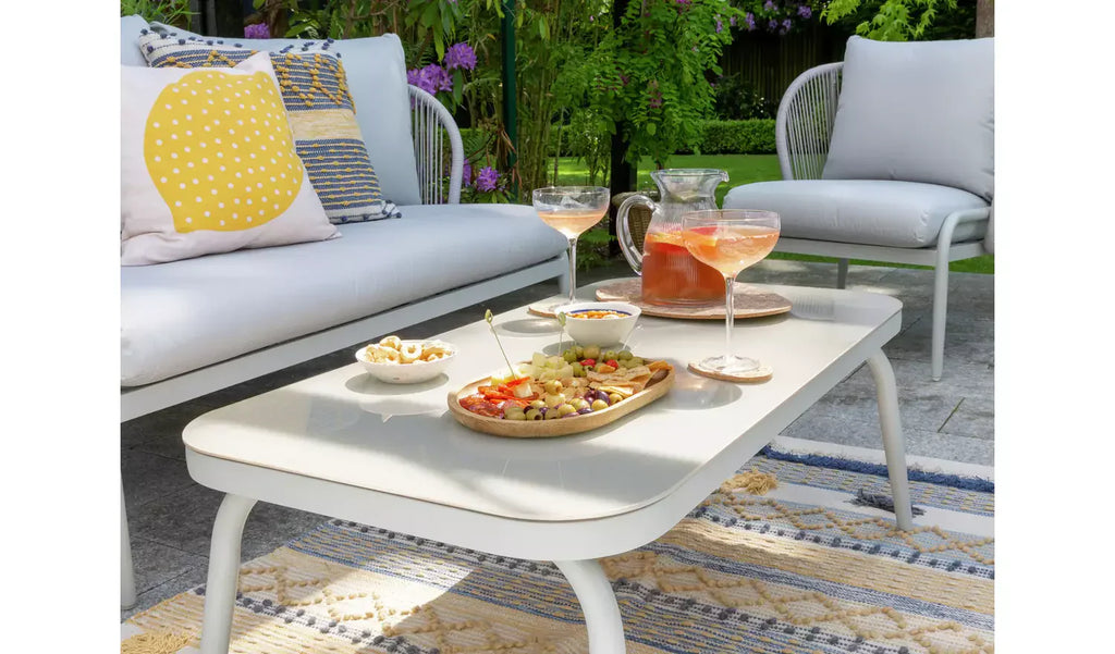 Virasat Outdoor Sofa Set 2 Seater, 2 Single Seater and 1 Center Table Set (Light Silver) Braided & Rope-VIRASAT FURNITURE & FURNISHING