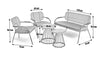 Virasat Outdoor Garden Balcony Sofa Set 2 Seater, 2 Single Seater, 1 Side Table, and 1 Center Table Set (Honey + Grey)-VIRASAT FURNITURE & FURNISHING