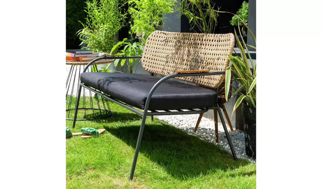 Virasat Outdoor Garden Balcony Sofa Set 2 Seater, 2 Single Seater, 1 Side Table, and 1 Center Table Set (Honey + Grey)-VIRASAT FURNITURE & FURNISHING