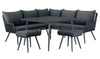 VIRASAT FURNITURE OUTDOOR ROPE SOFA SET 6-SEATER WITH 2 OTTOMANS & CENTER TABLE (TAN)