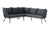 Virasat Outdoor Sofa Set 5 Seater, 2 ottoman and 1 Center Table Set (Black) Braided & Rope-VIRASAT FURNITURE & FURNISHING