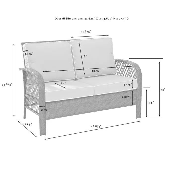 Virasat Meier Outdoor Sofa Set 2 Seater, 2 Single seater and 1 Center Table (Grey)