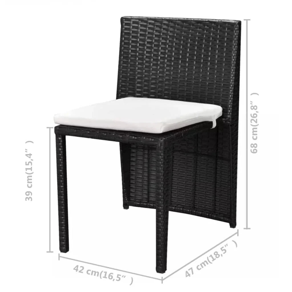 Virasat Outdoor Patio Seating Set 2 Chairs and 1 Table Set (Black)-VIRASAT FURNITURE & FURNISHING