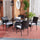 Virasat Outdoor Patio Seating Set 4 Chairs and 1 Table Set (Black)-VIRASAT FURNITURE & FURNISHING