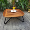 VIRASAT FURNITURE Outdoor Rope 3-Piece Patio Set With Wooden Top Table