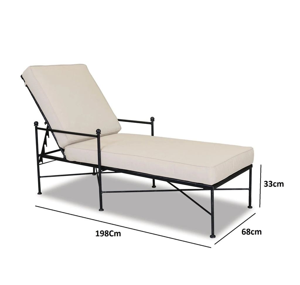Virasat Outdoor Swimming Poolside Lounger Black-VIRASAT FURNITURE & FURNISHING