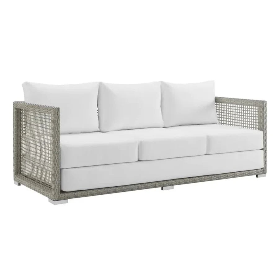 VIRASAT FURNITURE OUTDOOR WICKER WOVEN 6 PIECES SECTIONAL PATIO FURNITURE SET (GREY)