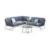 VIRASAT FURNITURE L-SHAPE OUTDOOR ROPE SOFA SET 6-SEATER WITH CENTER TABLE (GREY)