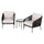 VIRASAT FURNITURE 3 Piece Outdoor Rope Bistro Set (Black & White)