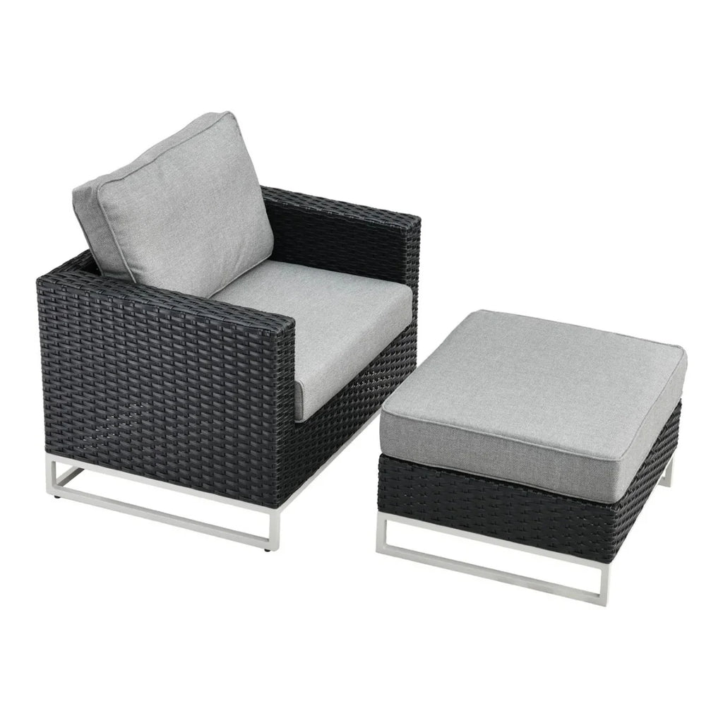 VIRASAT FURNITURE L-SHAPE OUTDOOR RATTAN WICKER SOFA SET 7-SEATER
