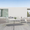 Virasat Outdoor Garden Balcony Sofa Set 2 Seater and 2 Single Seater With 1 Center Table Set, Braid & Rope (White + Beige)