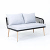 VIRASAT FURNITURE L-SHAPE OUTDOOR ROPE SOFA SET 6-SEATER WITH CENTER TABLE (GREY)