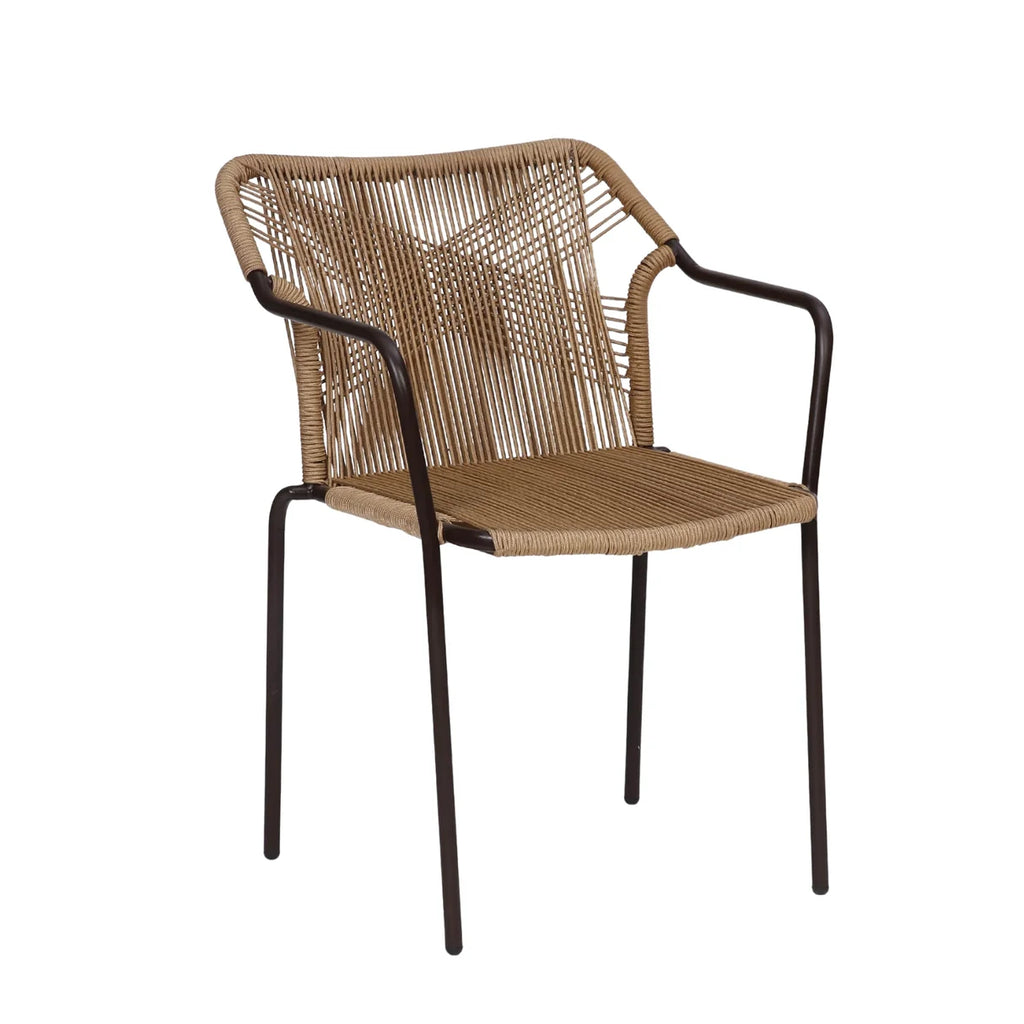 VIRASAT FURNITURE 3-Piece Outdoor Beige Rope Patio Set