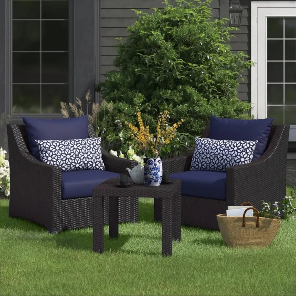 VIRASAT FURNITURE 3-Piece Outdoor Rattan Wicker Patio Set
