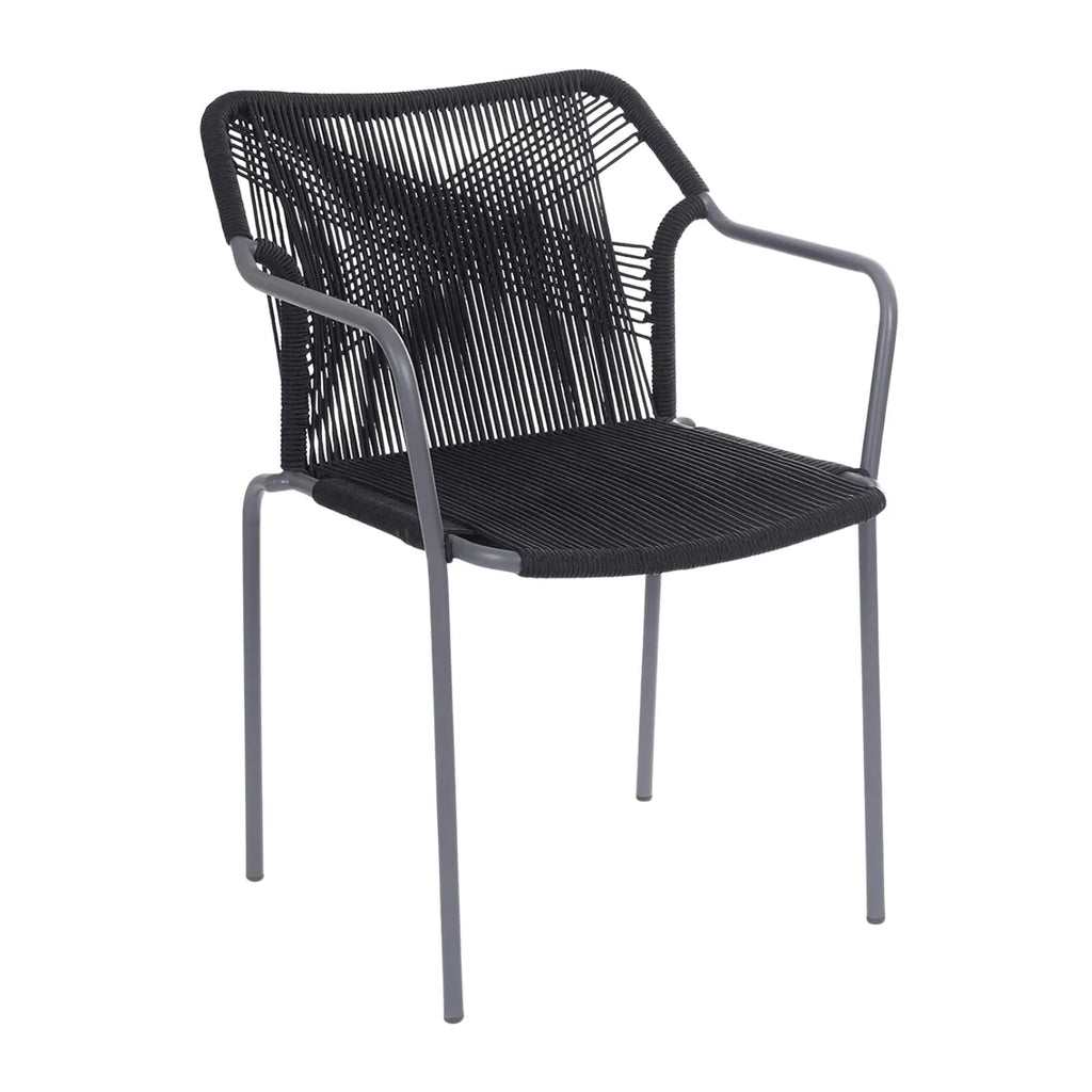 VIRASAT FURNITURE 3-Piece Outdoor Grey Rope Patio Set with Cushions & Center Table