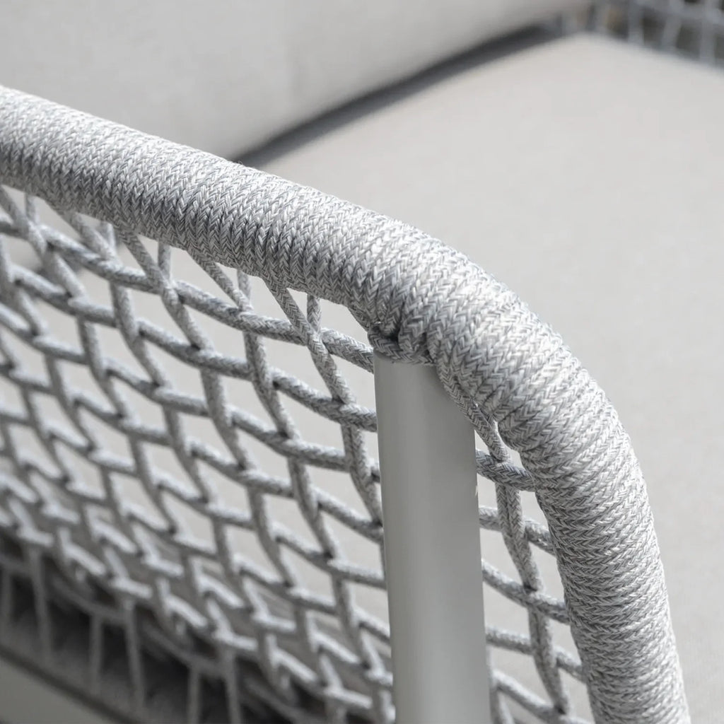 Virasat Outdoor Garden Balcony Sofa Set 5 Seater and 1 Center Table Set, Braided & Rope (Grey)-VIRASAT FURNITURE & FURNISHING