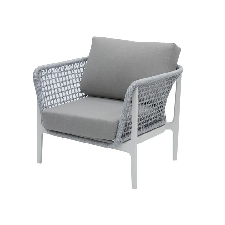 VIRASAT FURNITURE OUTDOOR ROPE SOFA SET 6-SEATER WITH CENTER TABLE (GREY) - BRAIDED GARDEN & BALCONY SET