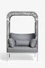 Virasat Outdoor Poolside Sunbed With Cushion Daybed (Grey) Braided &amp; Rope-VIRASAT FURNITURE & FURNISHING
