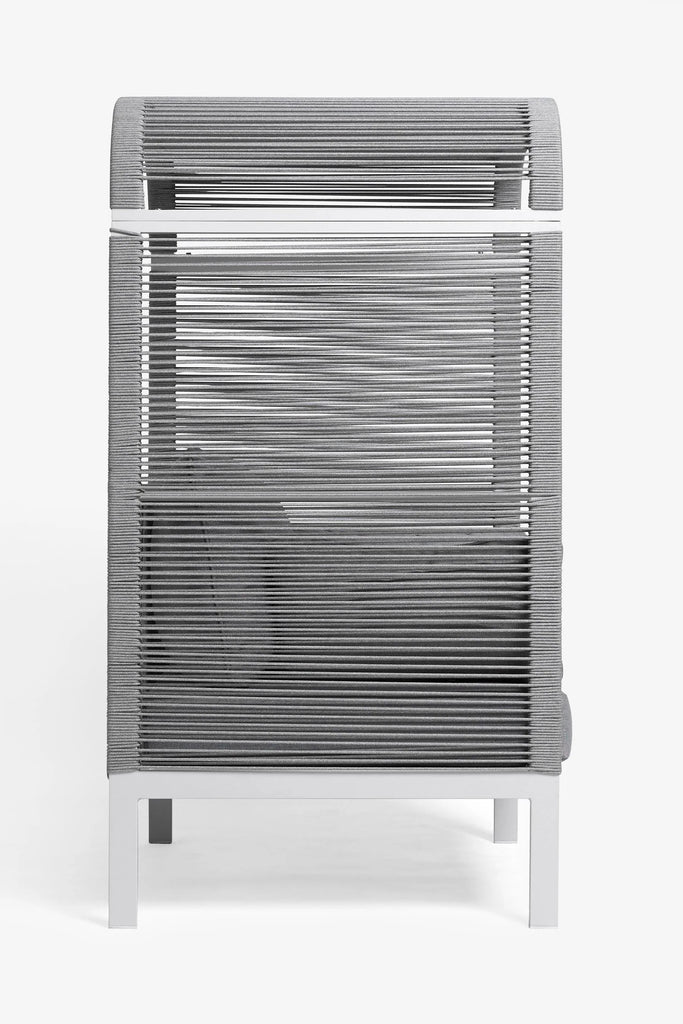 Virasat Outdoor Poolside Sunbed With Cushion Daybed (Grey) Braided &amp; Rope-VIRASAT FURNITURE & FURNISHING