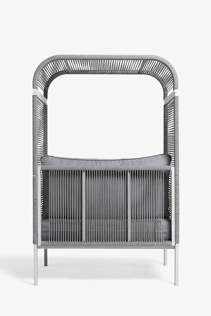 Virasat Outdoor Poolside Sunbed With Cushion Daybed (Grey) Braided &amp; Rope-VIRASAT FURNITURE & FURNISHING