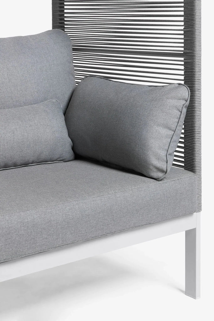 Virasat Outdoor Poolside Sunbed With Cushion Daybed (Grey) Braided &amp; Rope-VIRASAT FURNITURE & FURNISHING