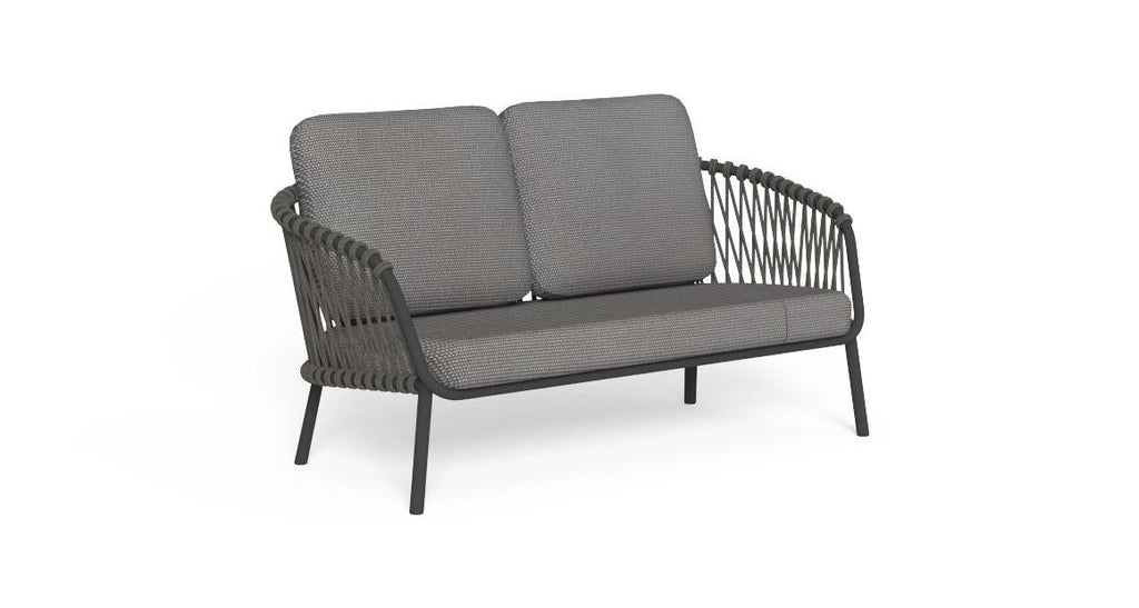 Virasat Outdoor Sofa Set 2 Seater, 2 Single Seater and 1 Center Table Set (Black + Grey) Braided & Rope-VIRASAT FURNITURE & FURNISHING