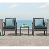 VIRASAT FURNITURE BABUN OUTDOOR PATIO SEATING SET 2 CHAIRS AND 1 TABLE SET (GREY)