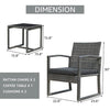 Virasat Outdoor Patio Seating Set 2 Chairs 1 Table Grey-VIRASAT FURNITURE & FURNISHING