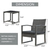 VIRASAT FURNITURE BABUN OUTDOOR PATIO SEATING SET 2 CHAIRS AND 1 TABLE SET (GREY)