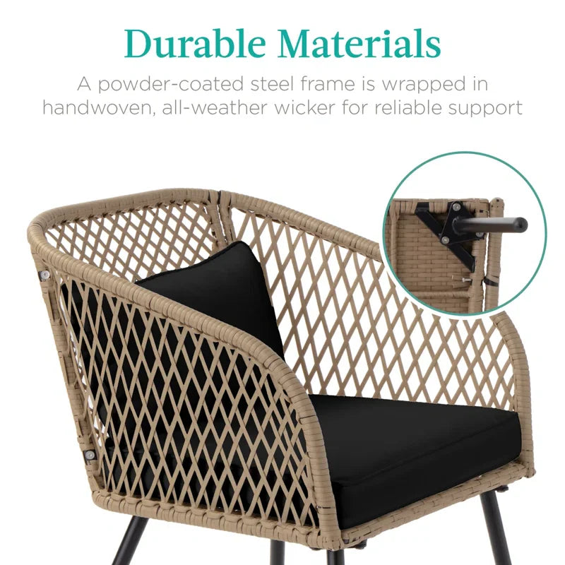 Virasat Outdoor Patio Seating Set 2 Chairs and 1 table Set (Tan)-VIRASAT FURNITURE & FURNISHING