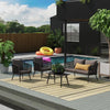 Virasat Outdoor Sofa Set 2 Seater, 2 Single Seater and 1 Center Table, Braid & Rope (Black)-VIRASAT FURNITURE & FURNISHING
