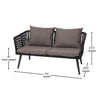Virasat Outdoor Sofa Set 2 Seater, 2 Single Seater and 1 Center Table, Braid & Rope (Black)-VIRASAT FURNITURE & FURNISHING
