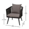 Virasat Outdoor Sofa Set 2 Seater, 2 Single Seater and 1 Center Table, Braid & Rope (Black)-VIRASAT FURNITURE & FURNISHING