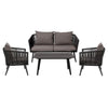 Virasat Outdoor Sofa Set 2 Seater, 2 Single Seater and 1 Center Table, Braid & Rope (Black)-VIRASAT FURNITURE & FURNISHING
