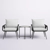 Virasat Outdoor Patio Seating Set 2 Chairs and 1 Table Set (Black) Braided & Rope-VIRASAT FURNITURE & FURNISHING