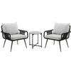 Virasat Outdoor Patio Seating Set 2 Chairs and 1 Table Set (Black) Braided & Rope-VIRASAT FURNITURE & FURNISHING