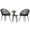Virasat Outdoor Patio Seating Set 2 Chairs and 1 Table Set (Black)-VIRASAT FURNITURE & FURNISHING