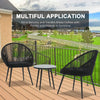 VIRASAT FURNITURE KAAY OUTDOOR PATIO SEATING SET 2 CHAIRS AND 1 TABLE SET (BLACK) BRAIDED & ROPE
