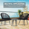 VIRASAT FURNITURE KAAY OUTDOOR PATIO SEATING SET 2 CHAIRS AND 1 TABLE SET (BLACK) BRAIDED & ROPE
