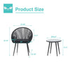 Virasat Outdoor Patio Seating Set 2 Chairs and 1 Table Set (Black)-VIRASAT FURNITURE & FURNISHING