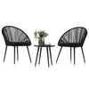 VIRASAT FURNITURE KAAY OUTDOOR PATIO SEATING SET 2 CHAIRS AND 1 TABLE SET (BLACK) BRAIDED & ROPE