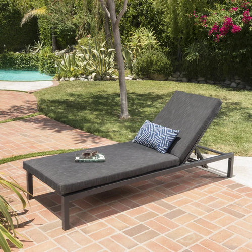 Virasat Outdoor Swimming Poolside Lounger Black-VIRASAT FURNITURE & FURNISHING