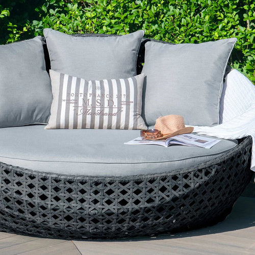 Virasat Outdoor Poolside Sunbed With Cushion Daybed (Grey)-VIRASAT FURNITURE & FURNISHING