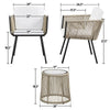 Virasat Outdoor Patio Seating Set 2 Chairs and 1 Table Set (Cream) Braided & Rope-VIRASAT FURNITURE & FURNISHING