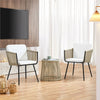 Virasat Outdoor Patio Seating Set 2 Chairs and 1 Table Set (Cream) Braided & Rope-VIRASAT FURNITURE & FURNISHING