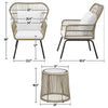 Virasat Outdoor Patio Seating Set 2 Chairs and 1 Table Set Cream-VIRASAT FURNITURE & FURNISHING