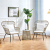 Virasat Outdoor Patio Seating Set 2 Chairs and 1 Table Set Cream-VIRASAT FURNITURE & FURNISHING