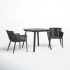 Virasat Outdoor Patio Seating Set 2 Chairs and 1 Table Set (Dark Brown) Braided & Rope-VIRASAT FURNITURE & FURNISHING